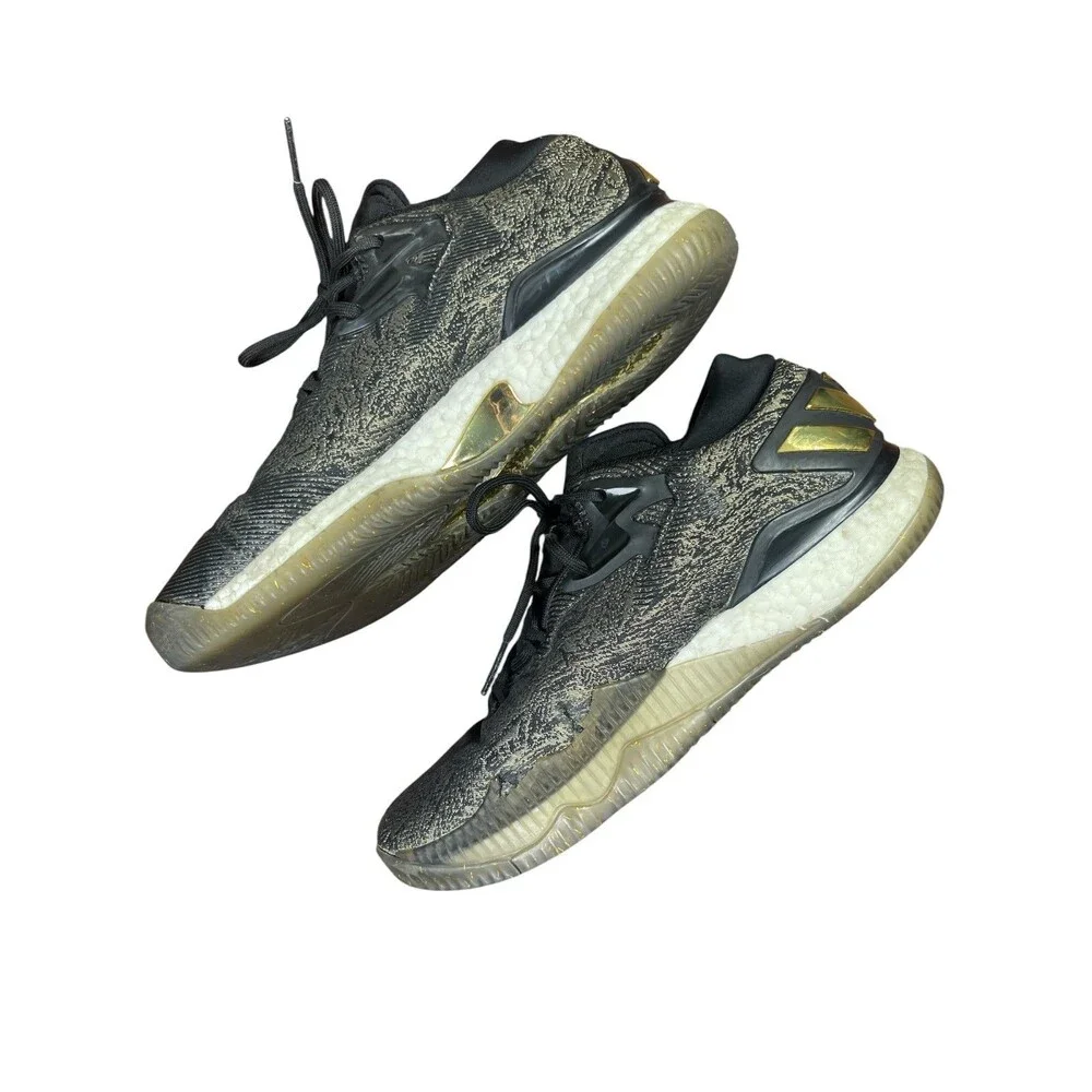 Adidas Crazylight Boost Low 2016 B39061 Sneaker Mens 10 Black Gold Running Shoes